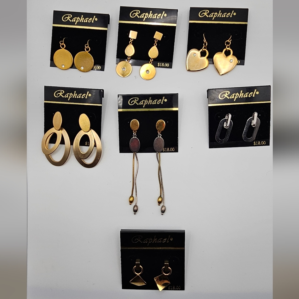 Raphael Earrings | Raphael Earrings Lot | Gold Tone | Silver | jewelry | bulk |